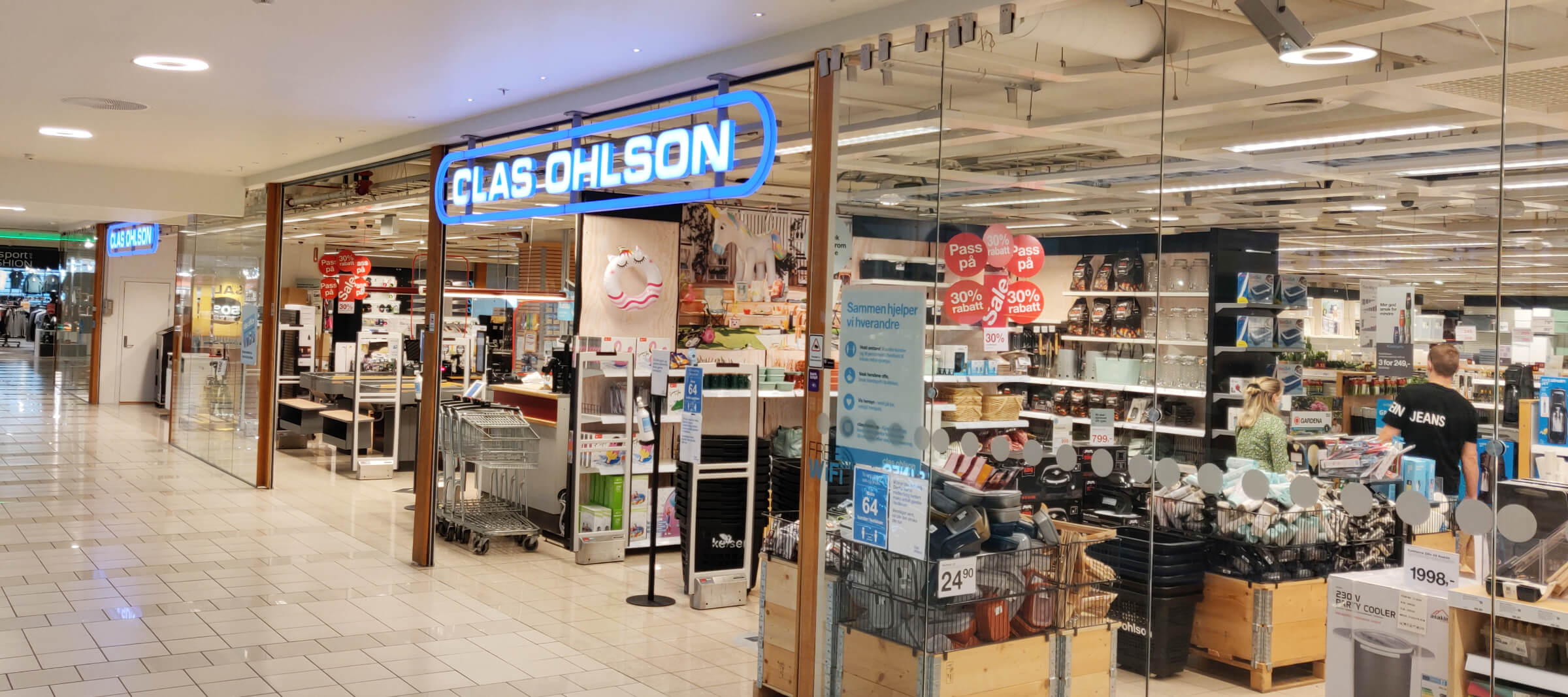 Clas Ohlson butikk i Jessheim Storsenter sep. 2021